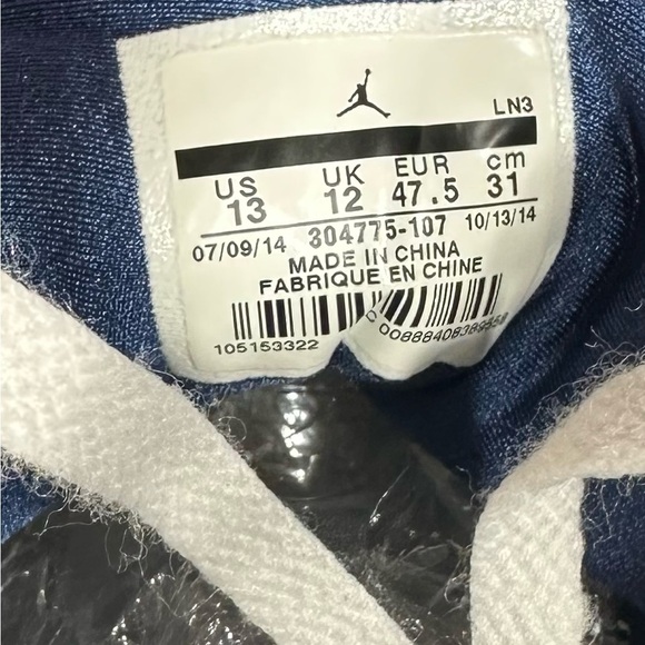 Jordan Men's White and Blue Sneakers size 13 pre owned good condition - Picture 5 of 6